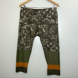 Prana Olive and Mustard Patterned Leggings